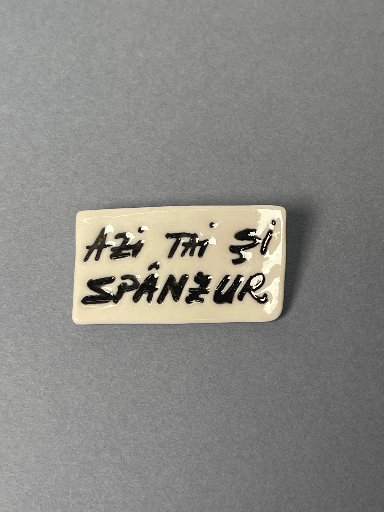 Broșă porțelan "Azi tai și spânzur" - Diana Vasilescu - Accesorii Bijuterie