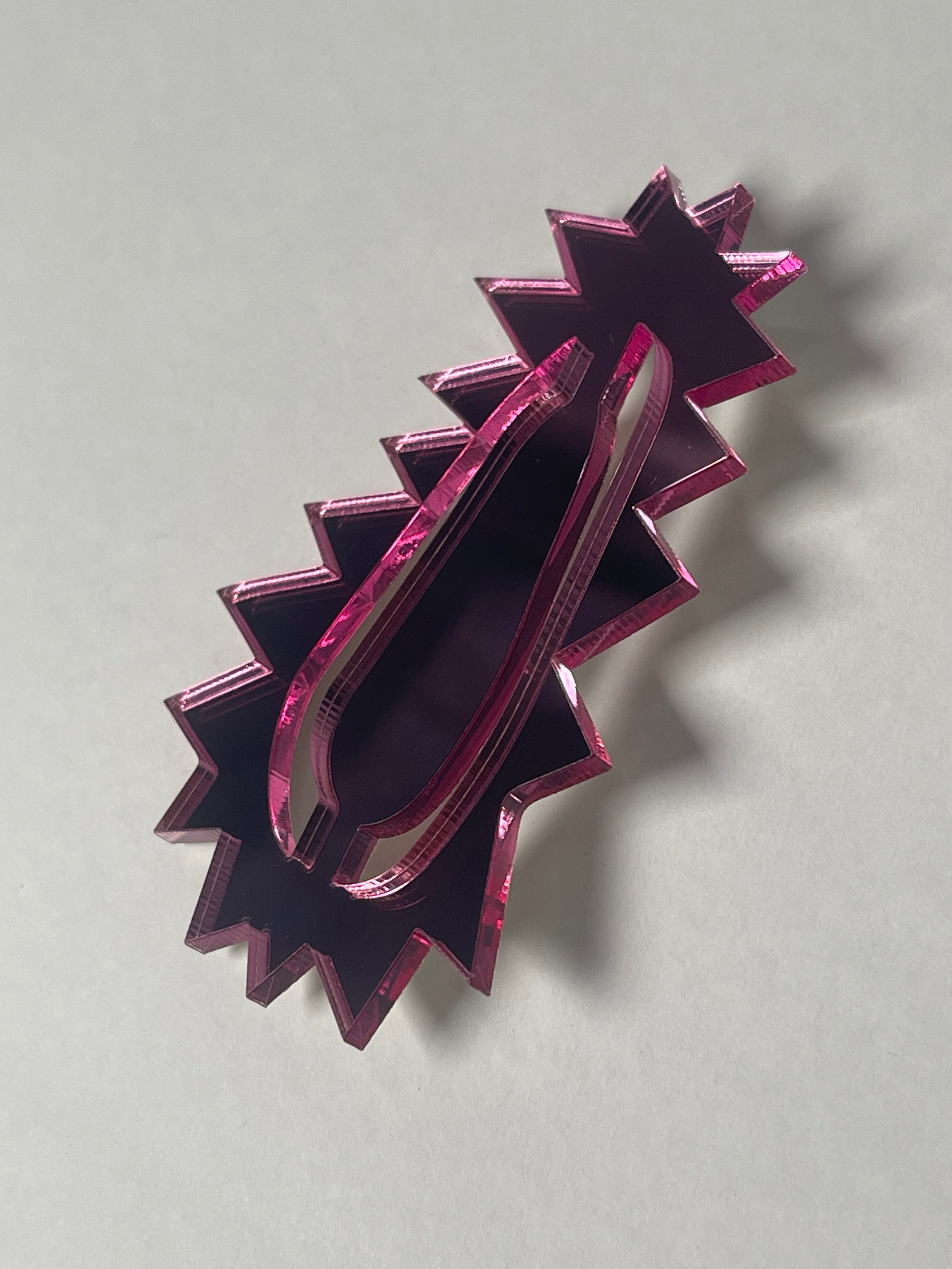 Broșă plexiglas "Explozie"