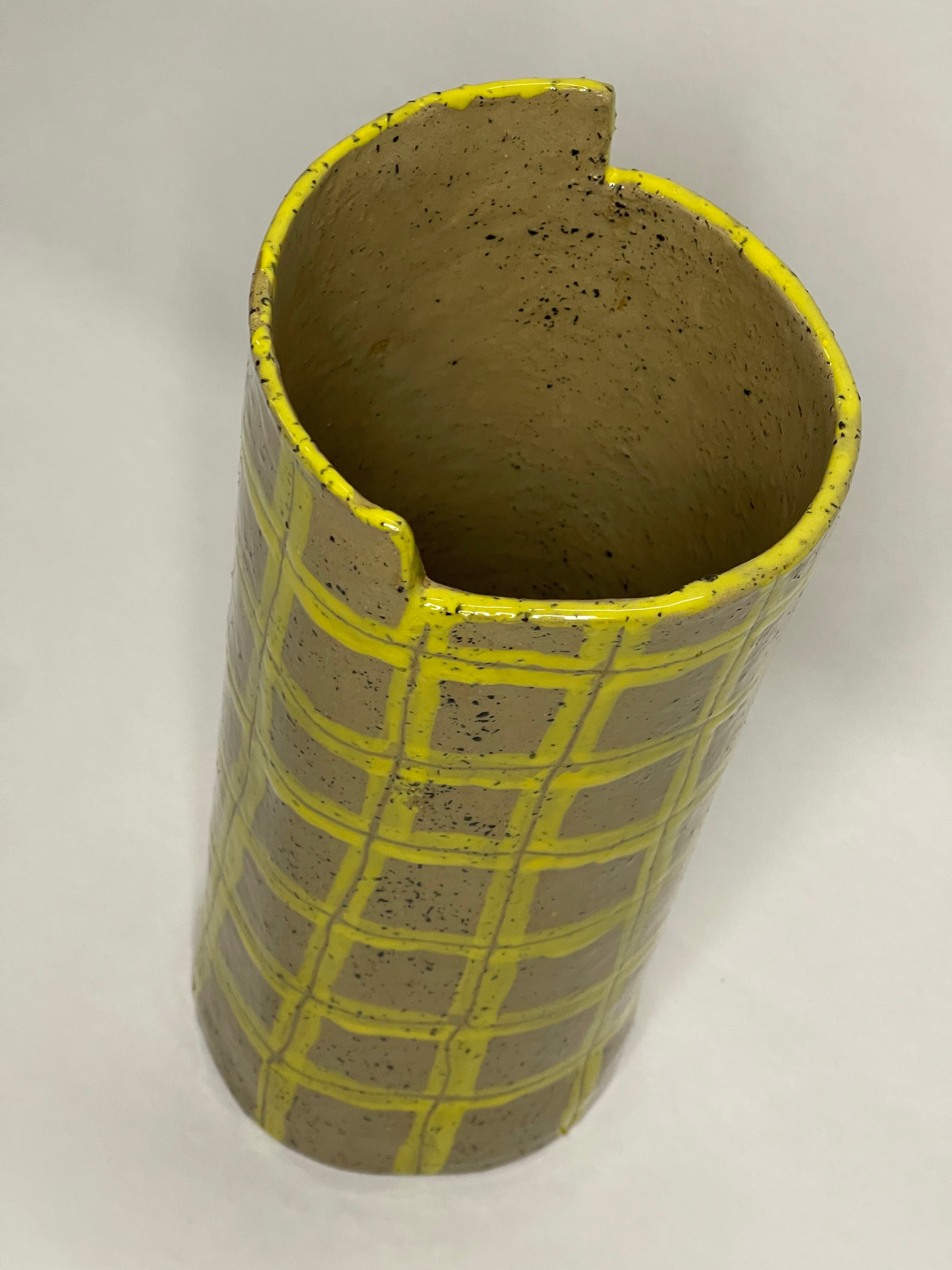 Vază Ceramică Yellow Checkers