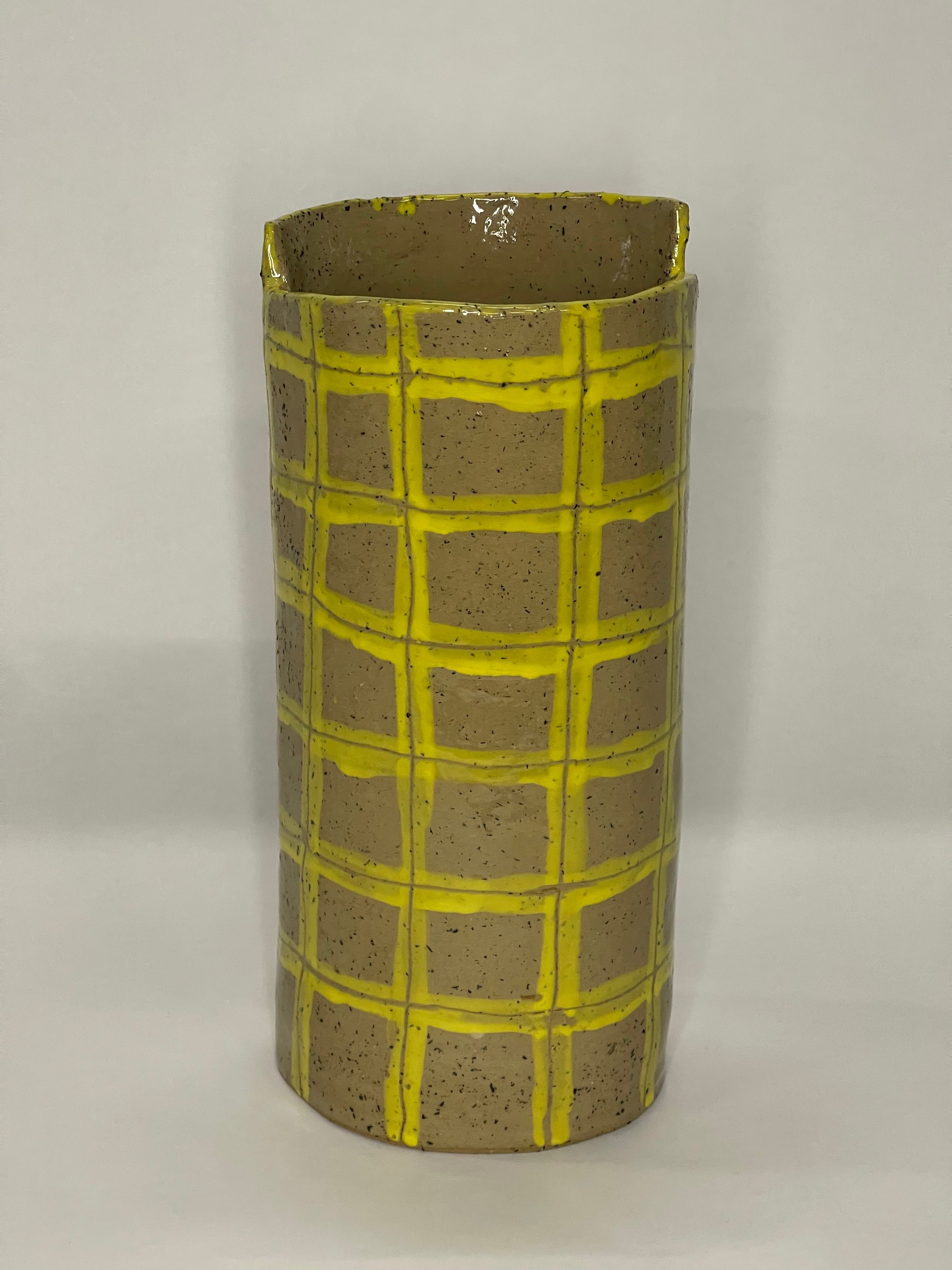 Vază Ceramică Yellow Checkers
