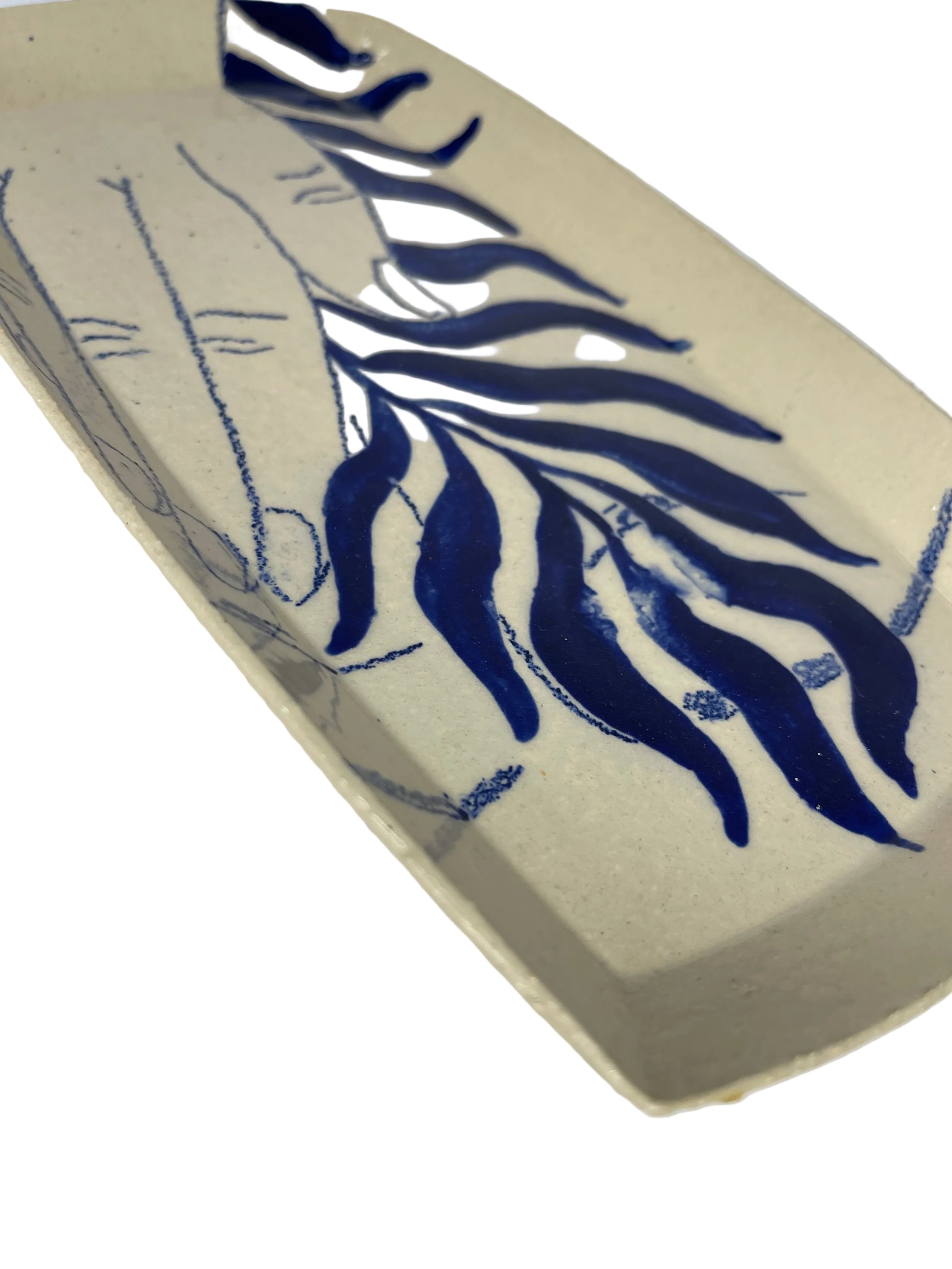 Platou Ceramică Mână Albastră