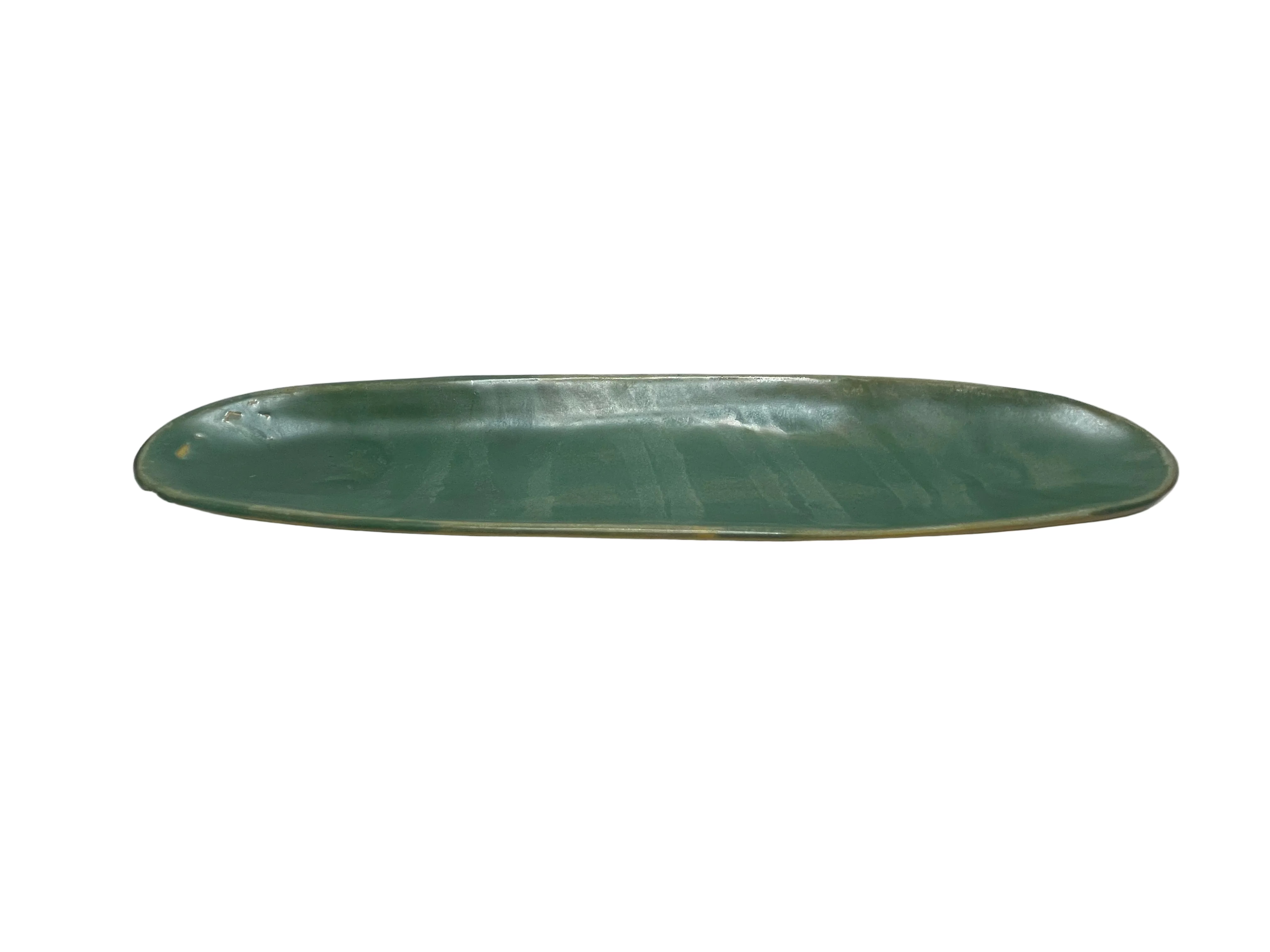 Platou Ceramică Rotund Verde Mat