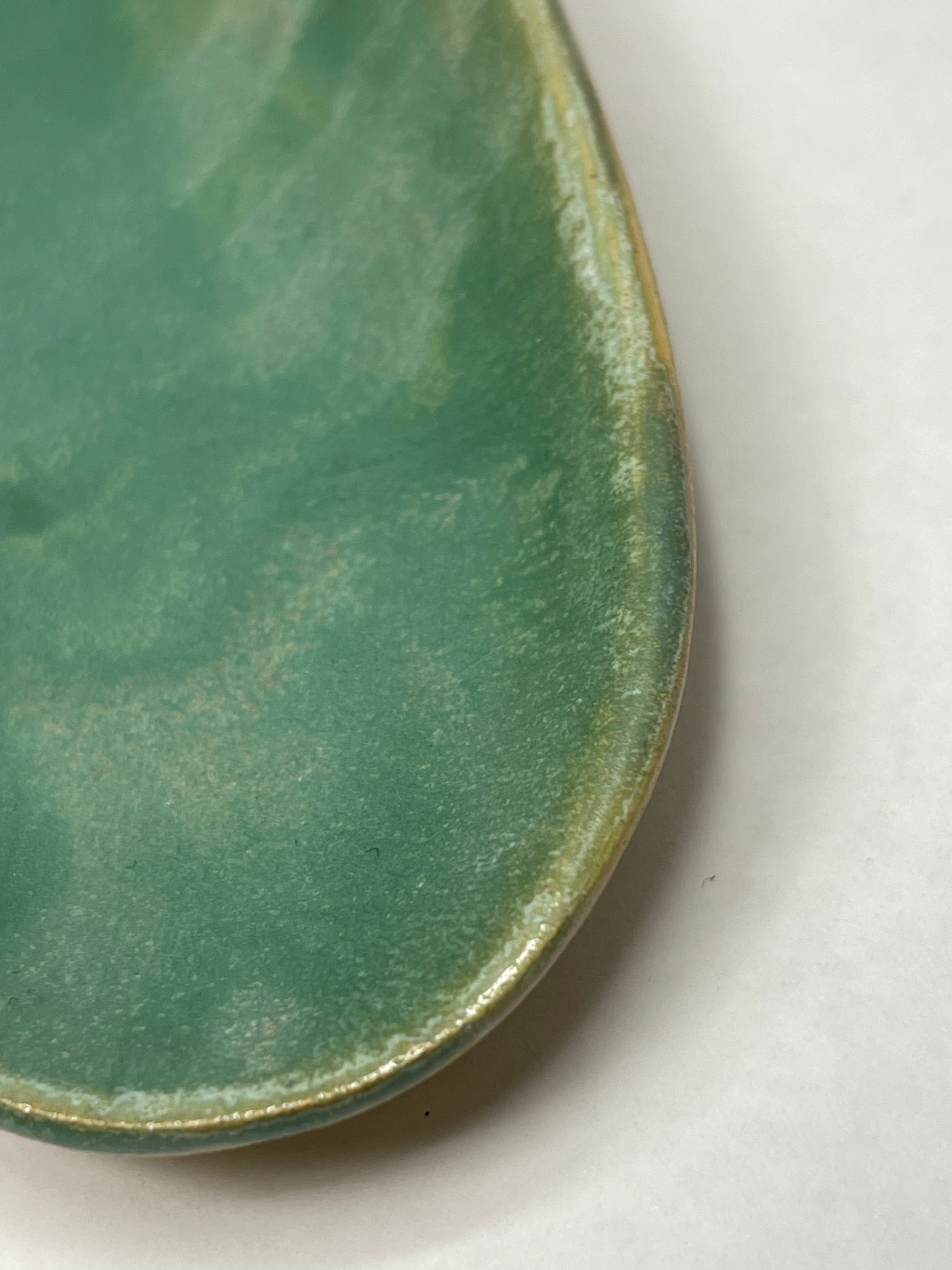 Platou Ceramică Rotund Verde Mat