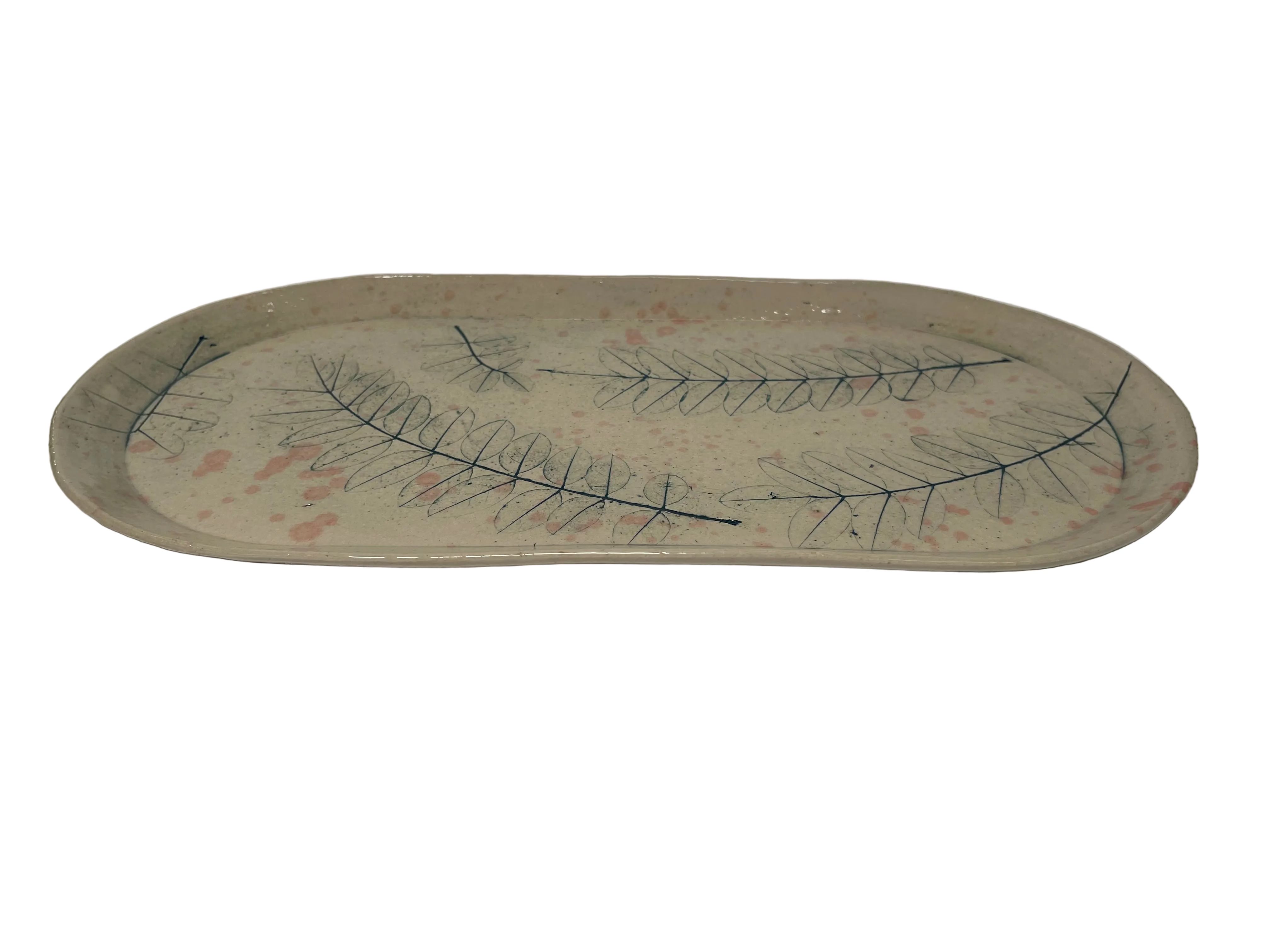 Platou Ceramică Motive Vegetale Pink