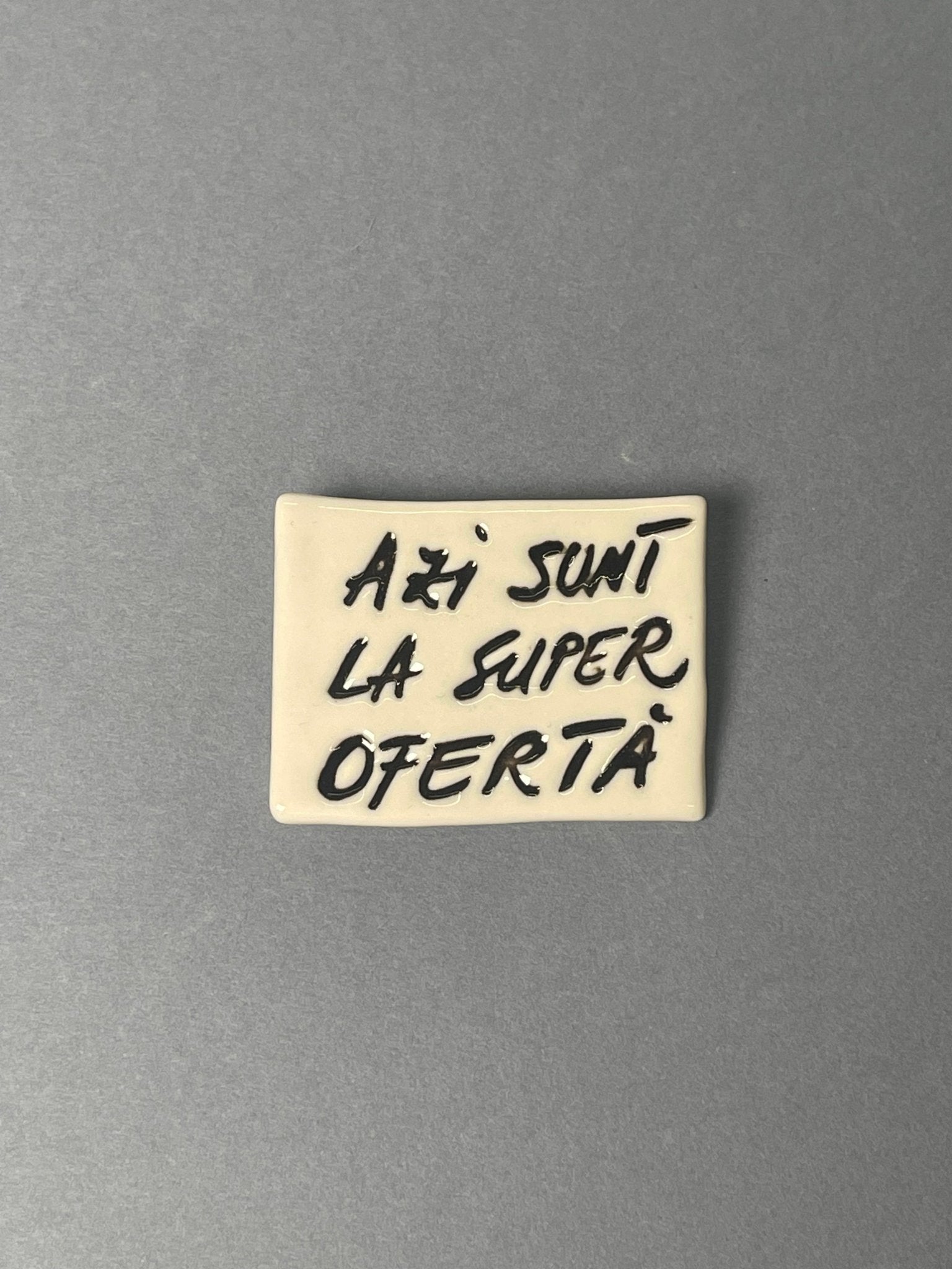 Broșă porțelan "Azi sunt la super ofertă" - Diana Vasilescu - Accesorii Bijuterie