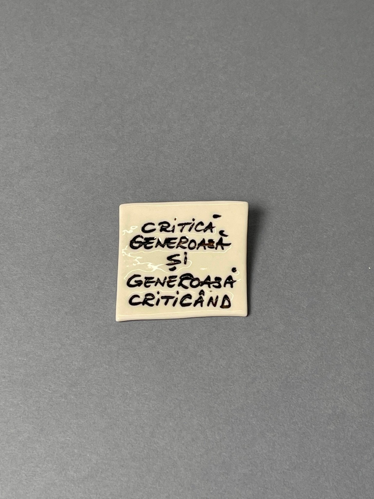 Broșă porțelan "Critică generoasă și generoasă criticând" - Diana Vasilescu - Accesorii Bijuterie