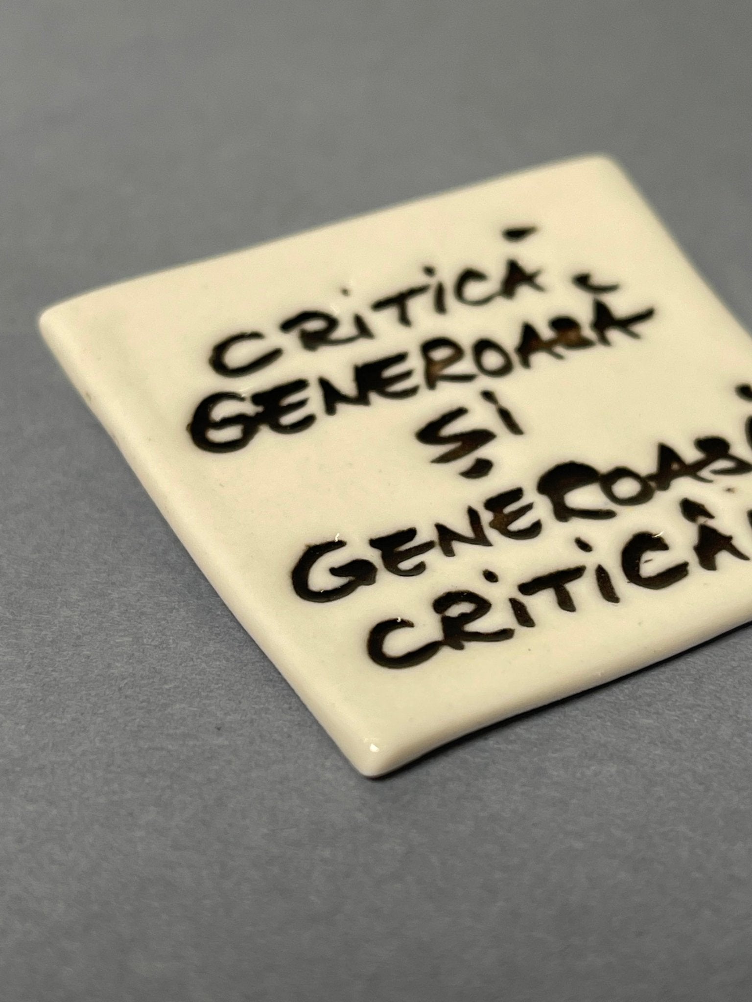 Broșă porțelan "Critică generoasă și generoasă criticând" - Diana Vasilescu - Accesorii Bijuterie
