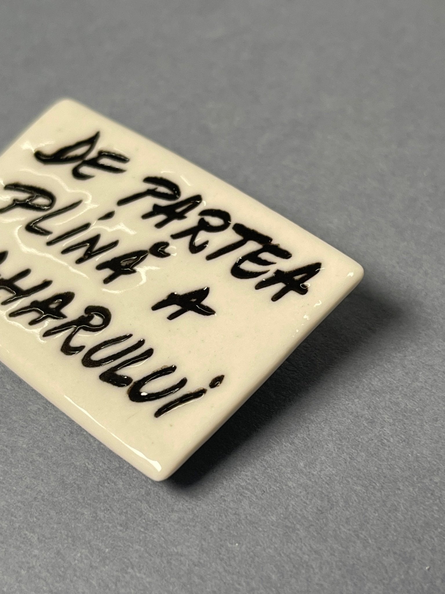 Broșă porțelan "De partea plină a paharului" - Diana Vasilescu - Accesorii Bijuterie