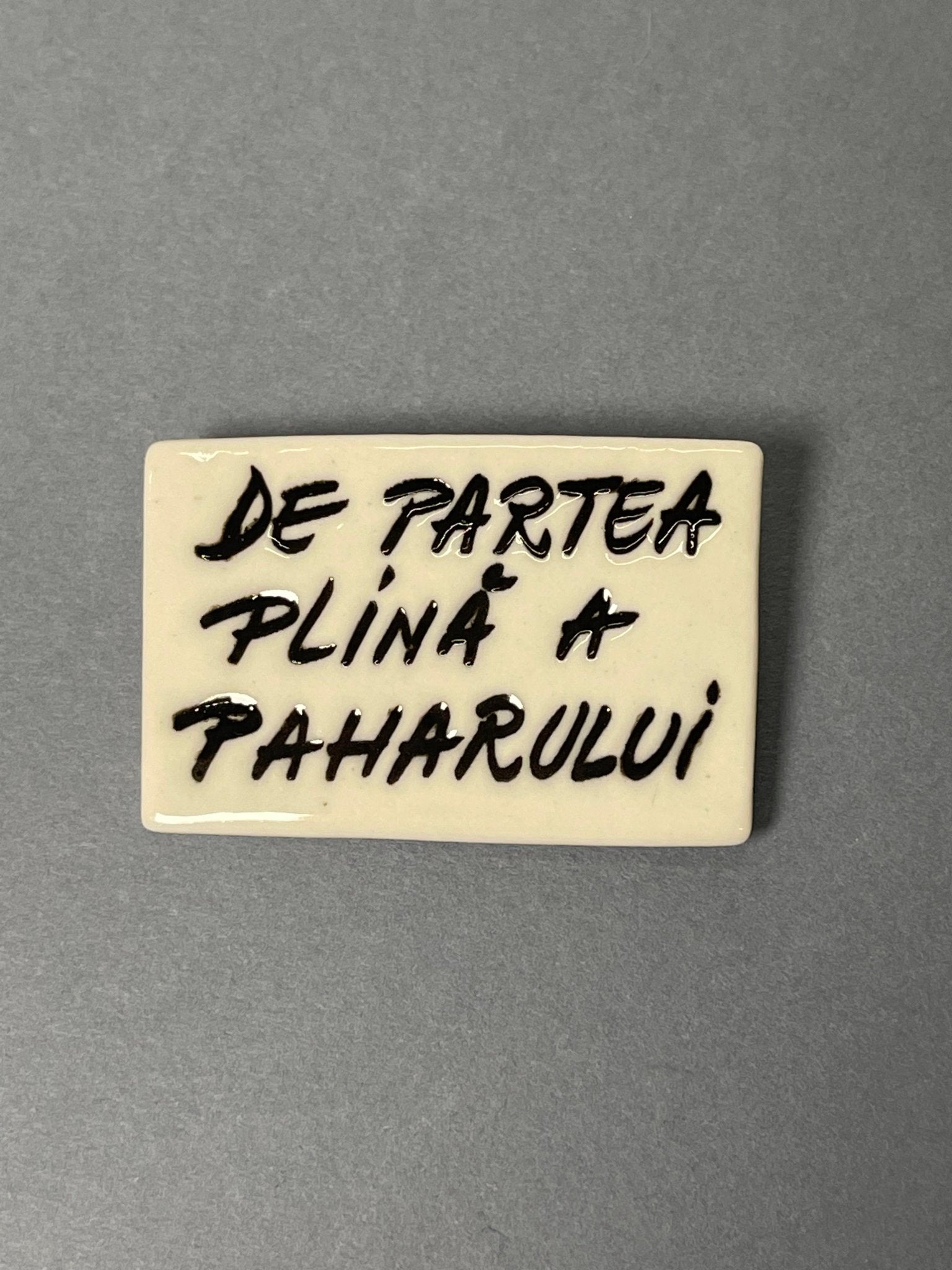 Broșă porțelan "De partea plină a paharului" - Diana Vasilescu - Accesorii Bijuterie