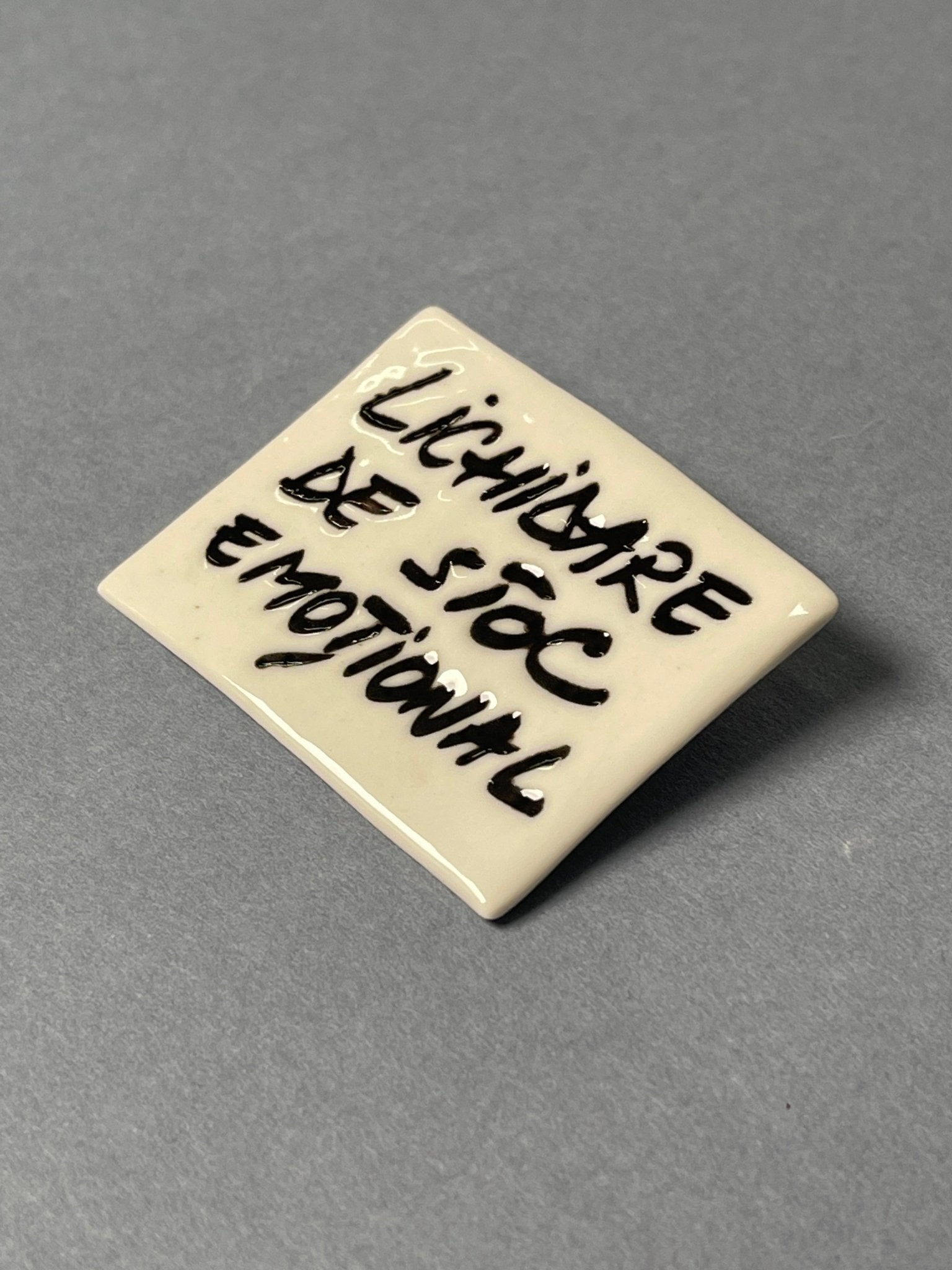 Broșă porțelan "Lichidare de stoc emoțional" - Diana Vasilescu - Accesorii Bijuterie