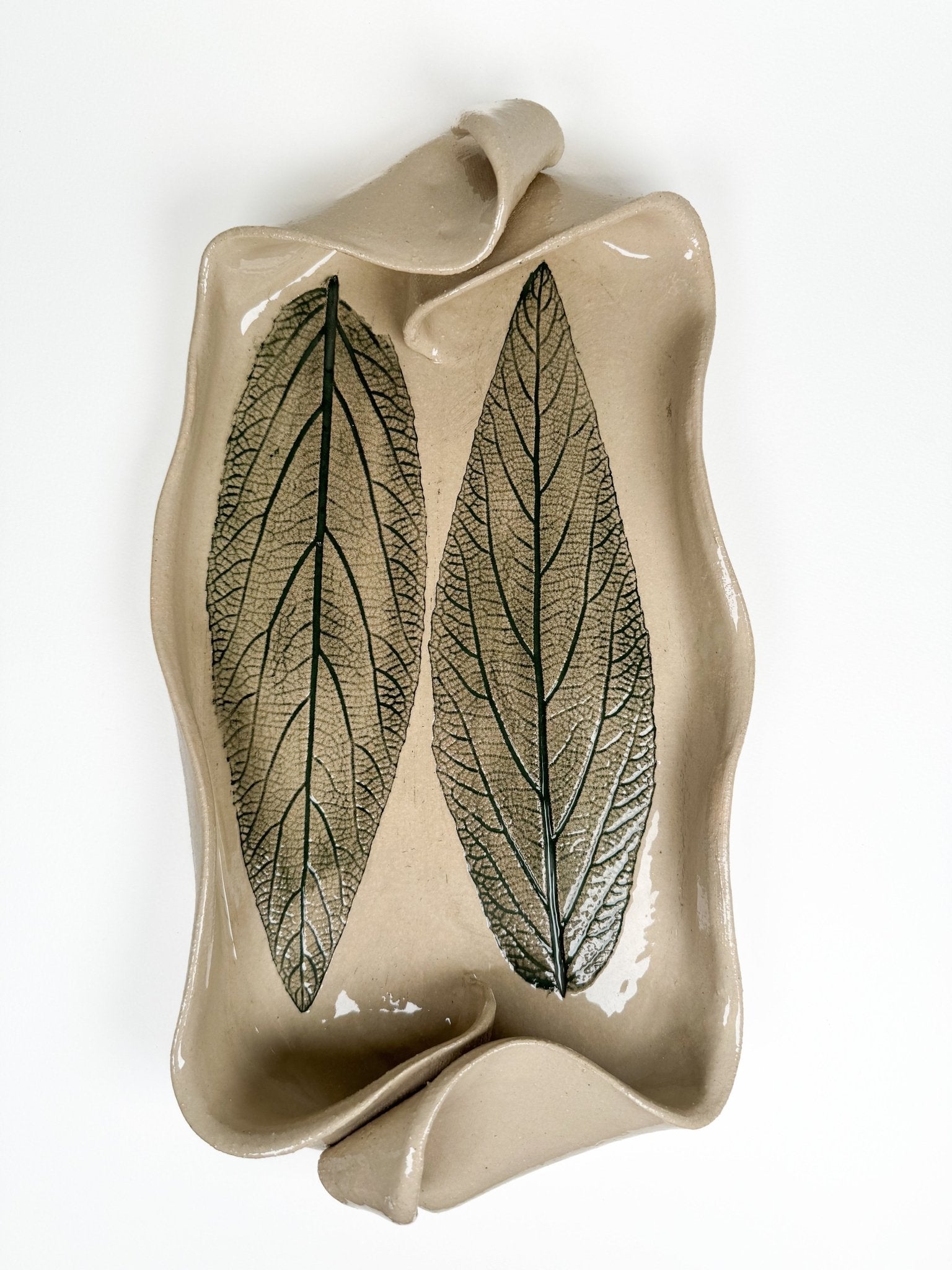 Platou ceramica 2 frunze - Diana Vasilescu - Ceramica